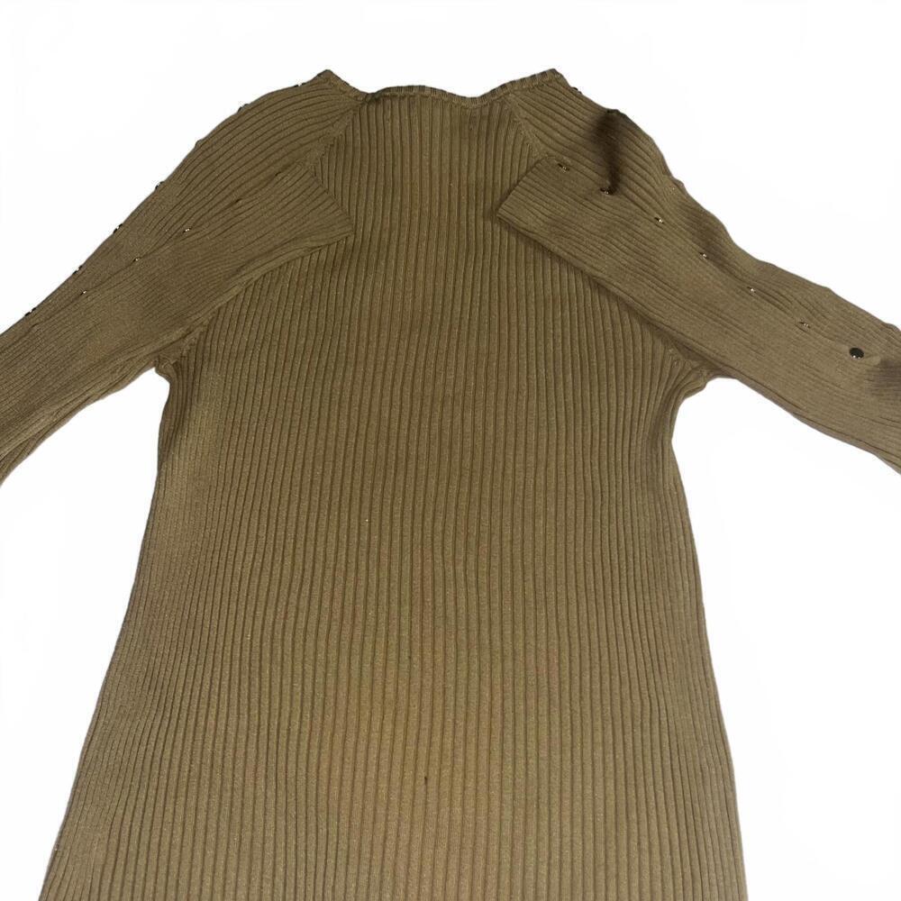 Josephine Chaus Women's Medium ribbed Knit Sweater 72% Silk Blend Button Details - Picture 7 of 8